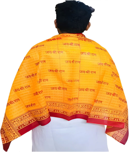 Jai Shree Ram Printed Religious Dupatta / Devotional Stole (RED__D01)