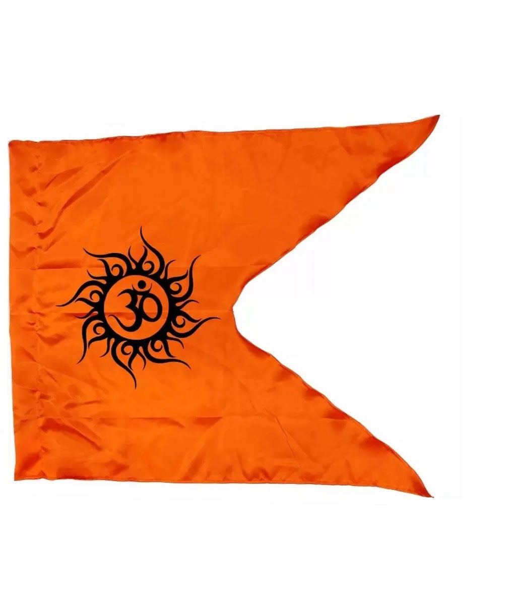 Om Symbol Bhagwa Religious Flag (RED__F10)