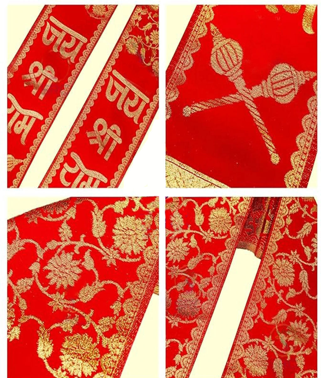 Jai Shree Ram Embroidered Religious Patka / Devotional Stole (RED__D06)