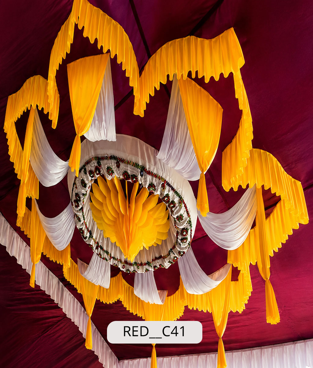 Crown Mandala with Hanging Lotus Drop (RED__C41)