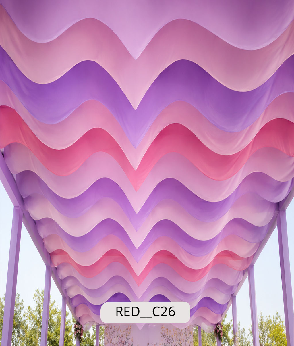Chevron Wave Draping Ceiling (RED__C26)