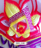 Concentric Square Mandala with Paisley (RED__C48)