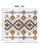 Ethnic Geometric Diamond Digital Parda (RED_121)