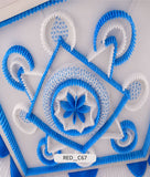 Geometric Diamond Mandala with Central Rosette (RED__C67)