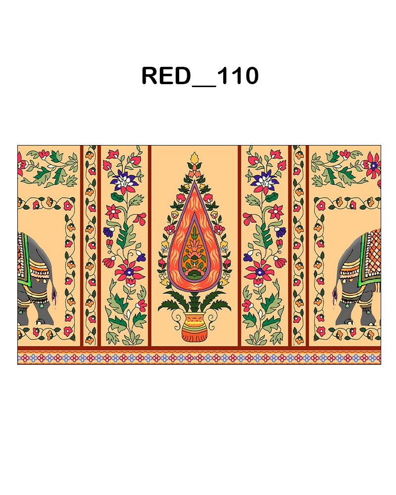 Pichwai Style Printed Backdrop(RED_110) 4