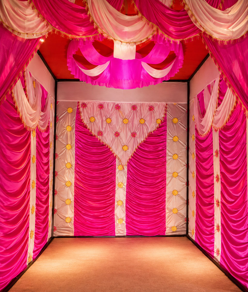 Luxury Pink Drapes Mandap
