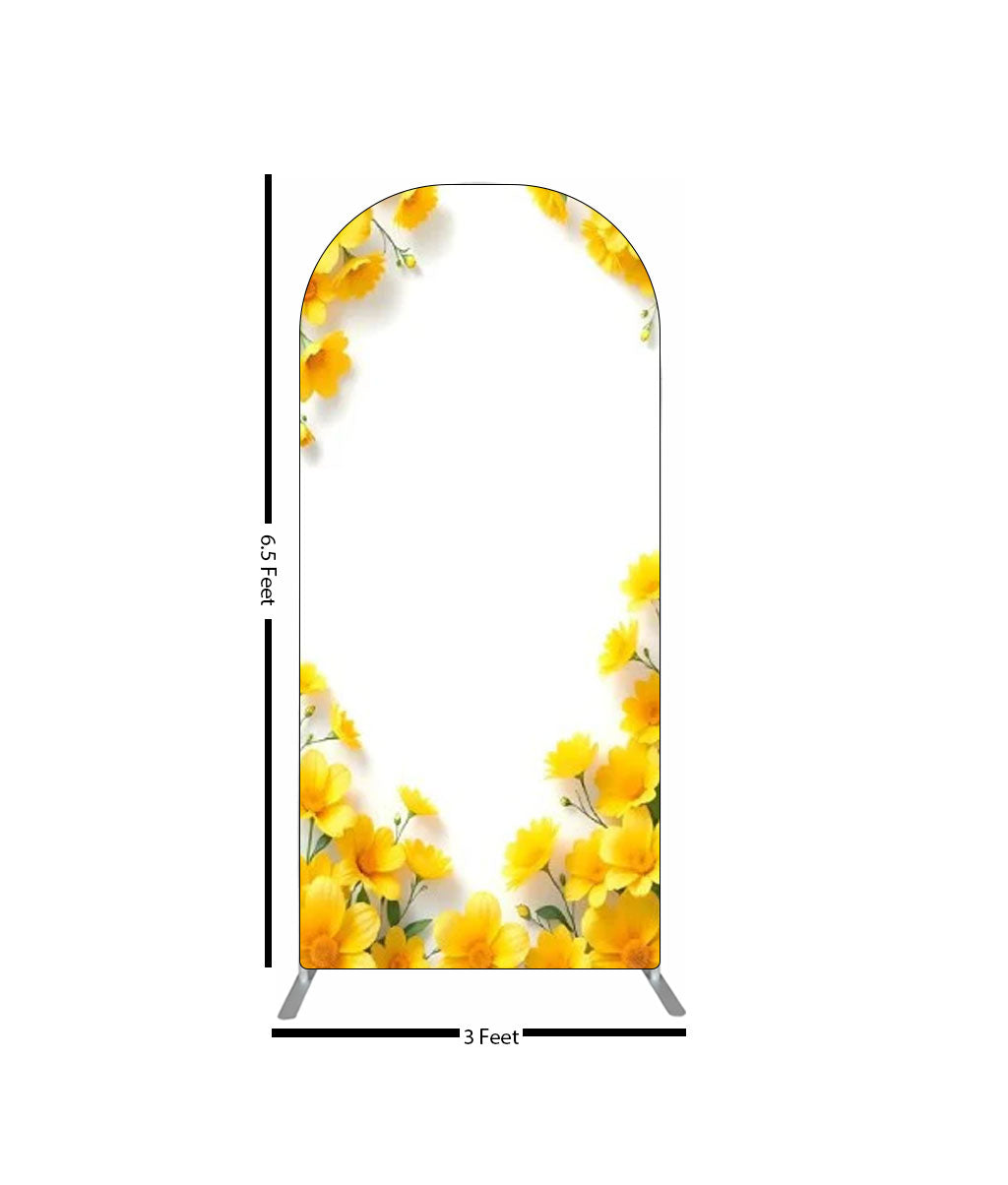 Yellow Floral Haldi Backdrop