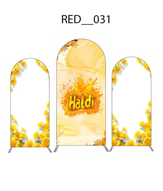 Yellow Floral Haldi Backdrop