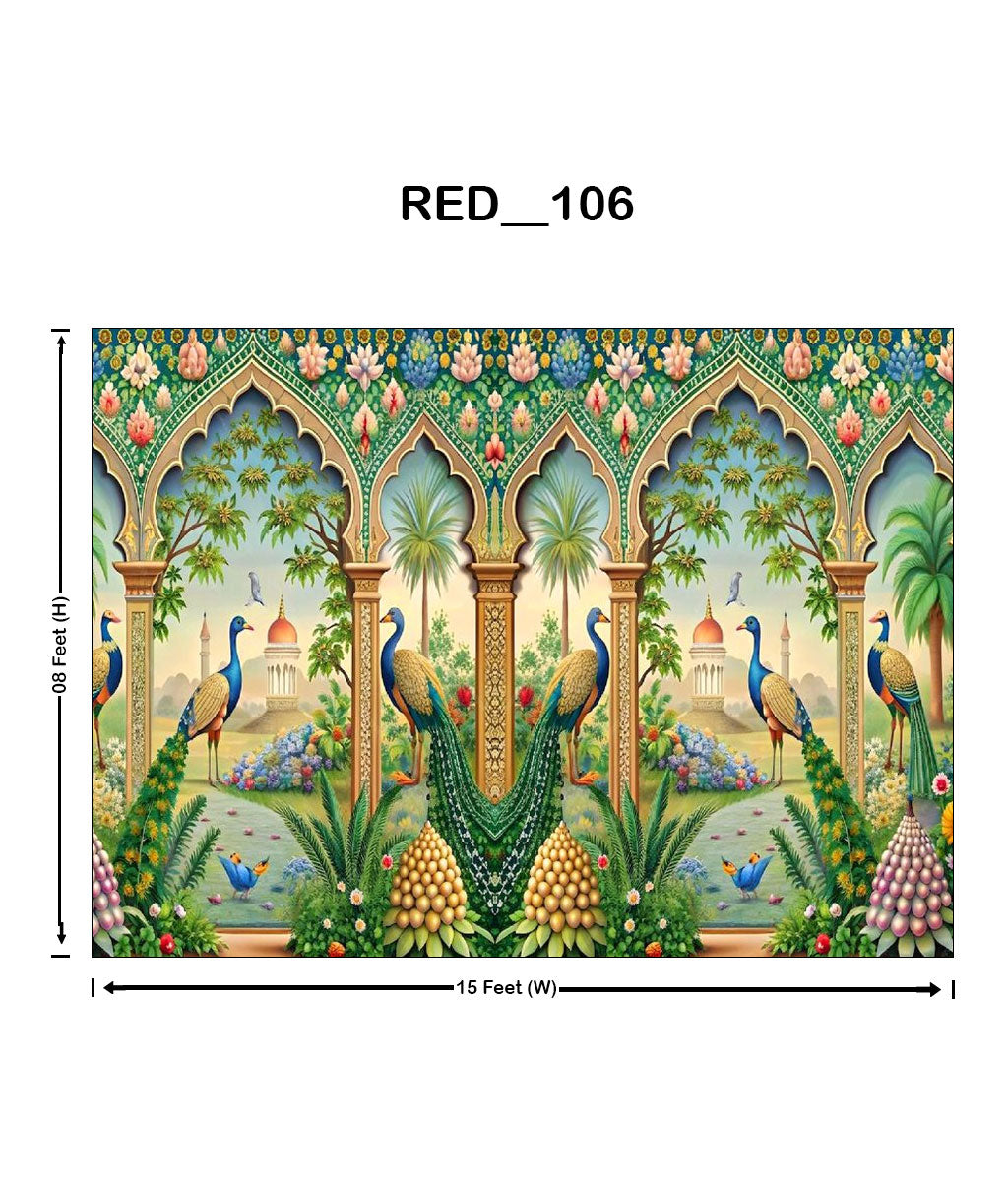 RED_106Royal Mughal Digital Parda (RED_102)