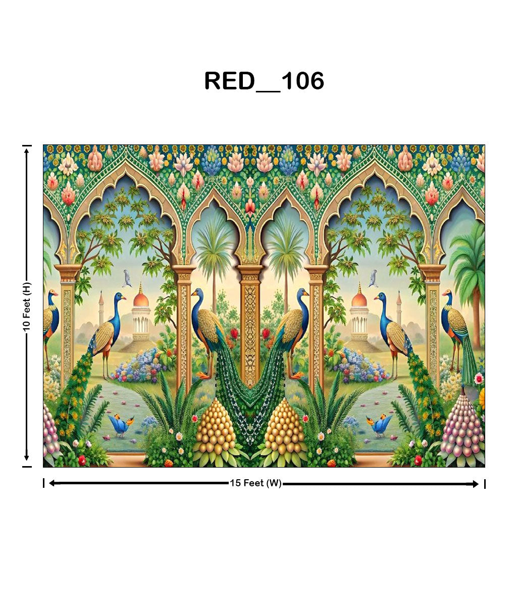 RED_106Royal Mughal Digital Parda (RED_102)