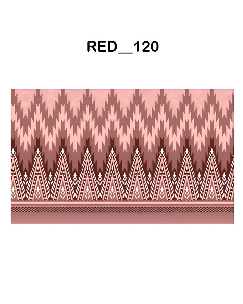 Ziazag Geometric Ethnic Digital Parda (RED_120)
