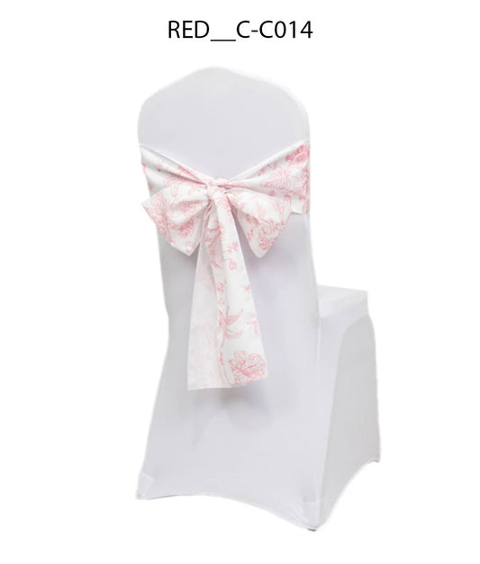 Printed Floral Chair Sash for Wedding & Event Decoration