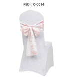 Printed Floral Chair Sash for Wedding & Event Decoration