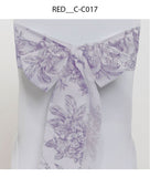 Printed Floral Chair Sash for Wedding & Event Decoration