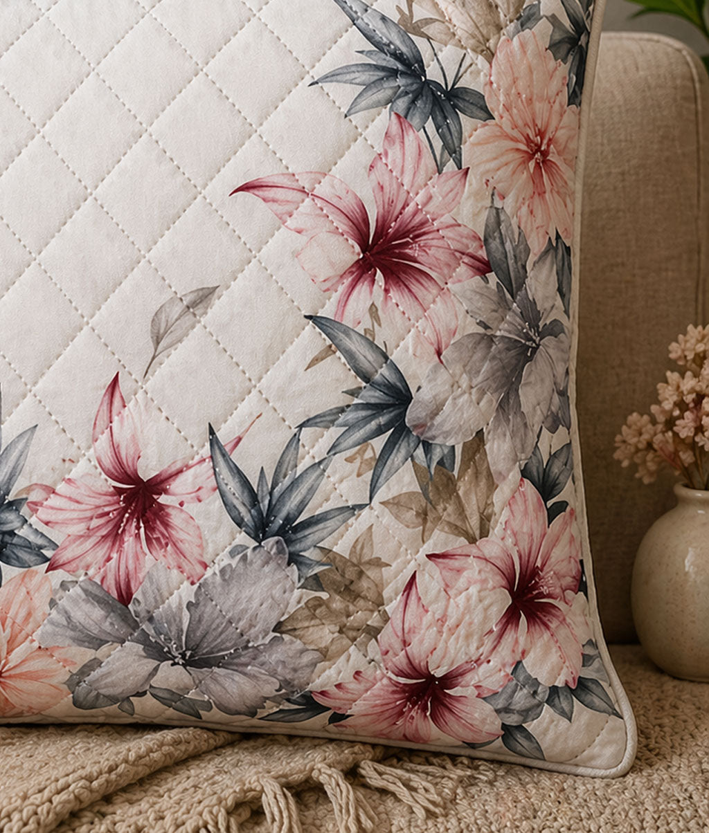 Premium White Velvet Quilted Cushion Cover Set of 5 | Ultra-Soft 16x16 Winter Decor Pillows - Royal events&decors #