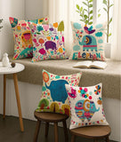 Multicolor Elephant Cushion Covers (5 pcs, 16x16)(RED__CC0010) - Royal events&decors #