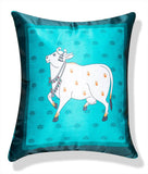 Satin Cow Pichwai Cushion Covers Set of 5 (16x16) (RED__CC015) - Royal events&decors #