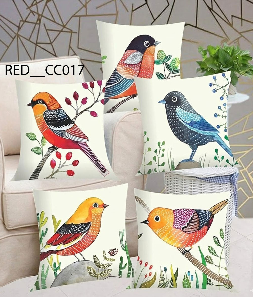 Cotton 250Tc Cushion Covers, 16X16 Inches, Set Of 5, Multicolor - Royal events&decors #