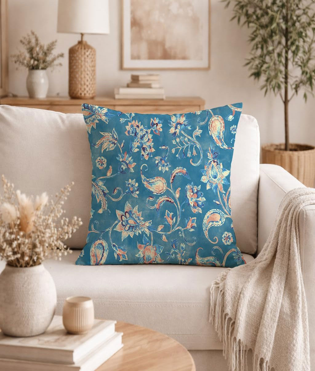 Elegant Blue Paisley Cushion Set of 5 (16x16) - Royal events&decors #