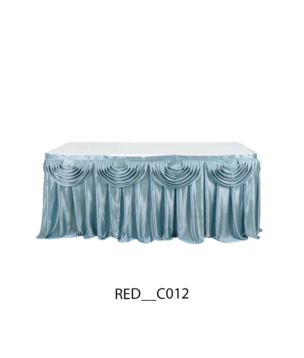 Satin Pleated Table Skirt for Events | Elegant Banquet & Wedding Table Cover
