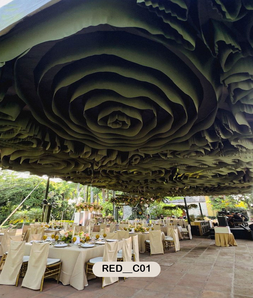 Luxury Rose Ceiling Hanging Decor Panel – RED__C01