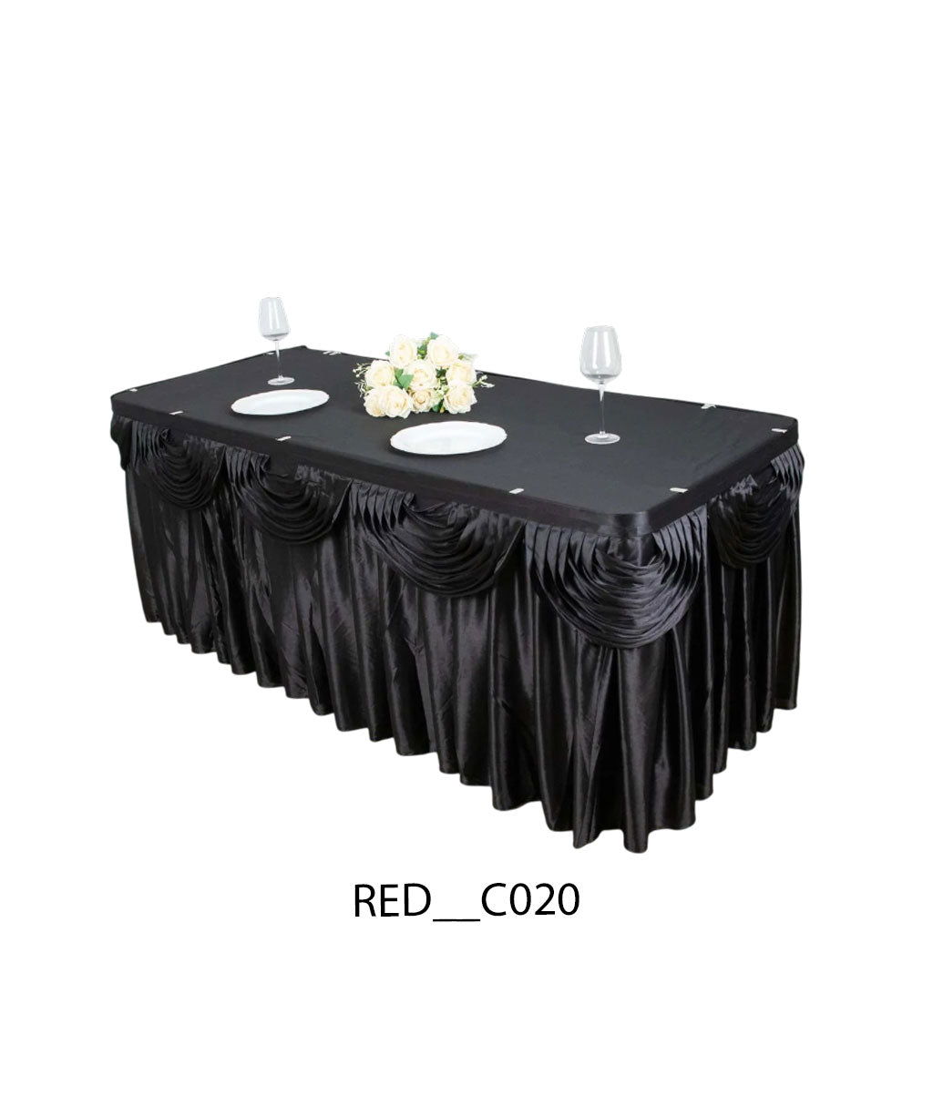 Satin Pleated Table Skirt for Events | Elegant Banquet & Wedding Table Cover