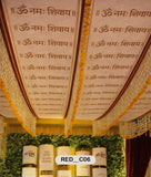 Om Namah Shivay Ceiling Draping Fabric-RED__C06