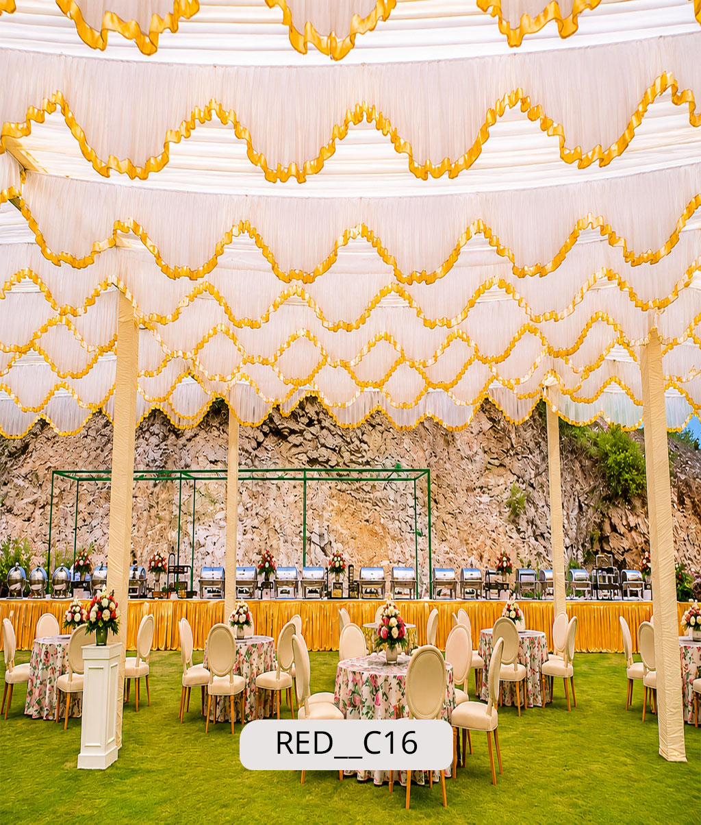 White Wave Canopy Ceiling Fabric (RED__C16)