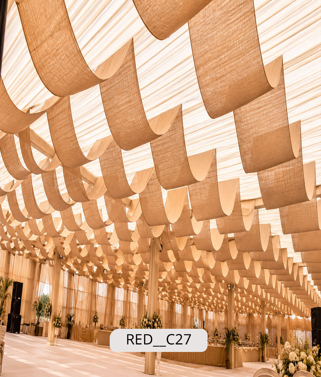 Suspended Fabric Ribbons Ceiling (RED__C27)