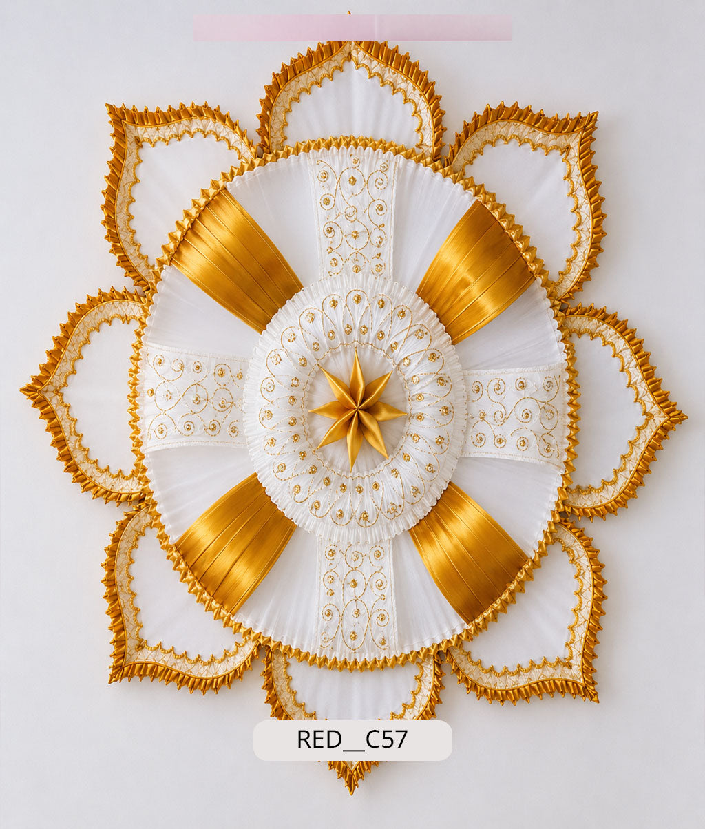 Royal Gold Sunburst Mandala with Star Hub (RED__C57)