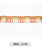 Gold & Orange Loop Fringe Lace Trim (Code: L116)