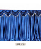 Royal Blue Pearl-Fringe Scalloped Curtain-RED__P06