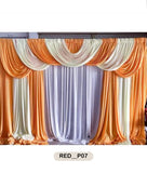 Saffron Orange & Cream Layered Swag Curtain-RED__P07