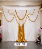Royal White & Gold Premium Event Curtain (RED__P11)