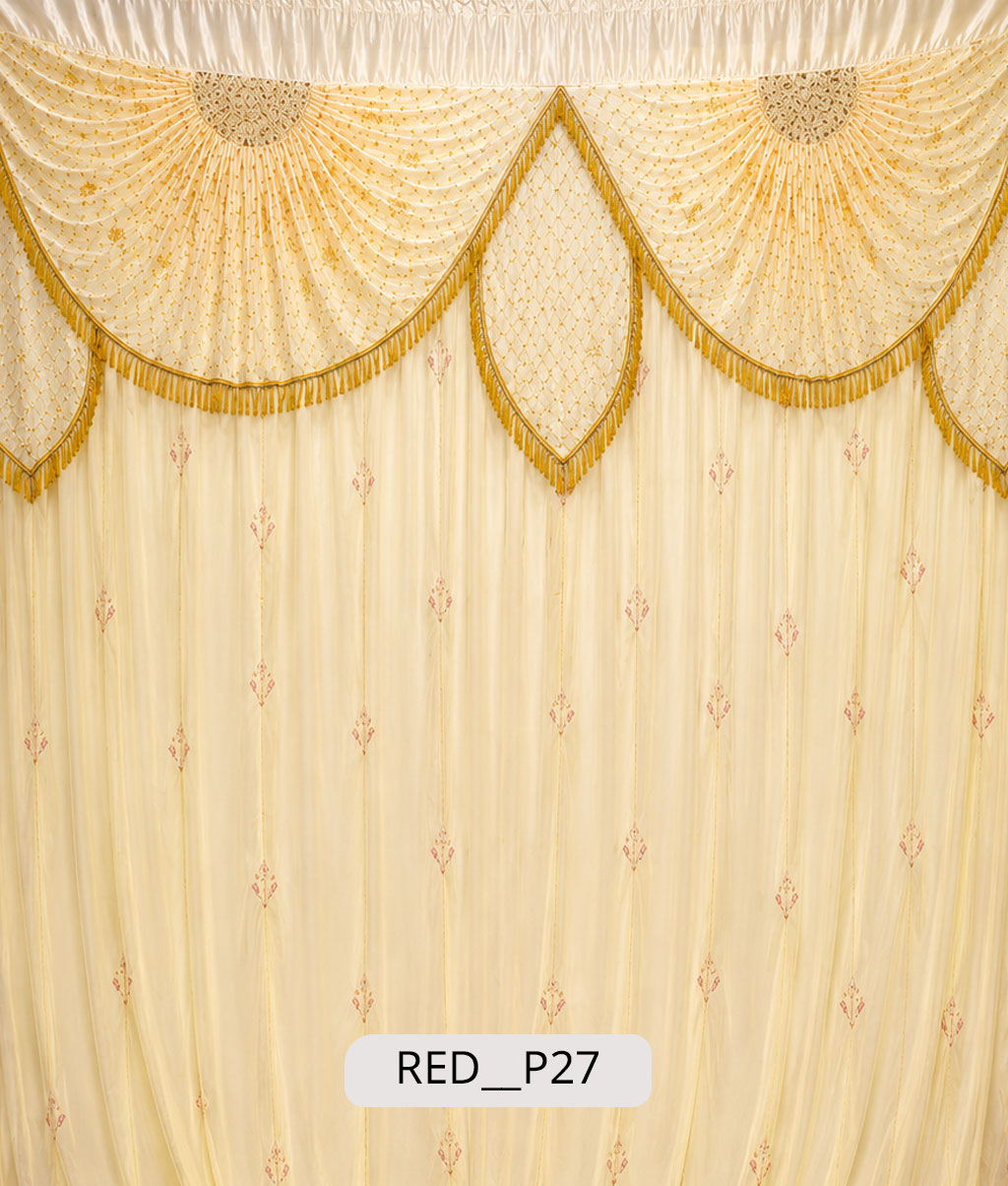 Ivory Cream Luxury Shimmer Sheer Stage Curtain