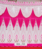 Deep Pink & White Traditional Motif Stage Curtain