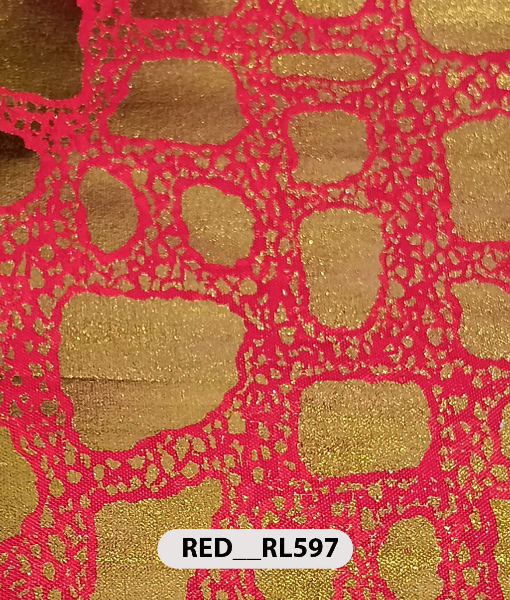 Roto Foil Print & Lycra Foil Print Fabric | Premium Shiny Decorative Fabric for Events & Draping