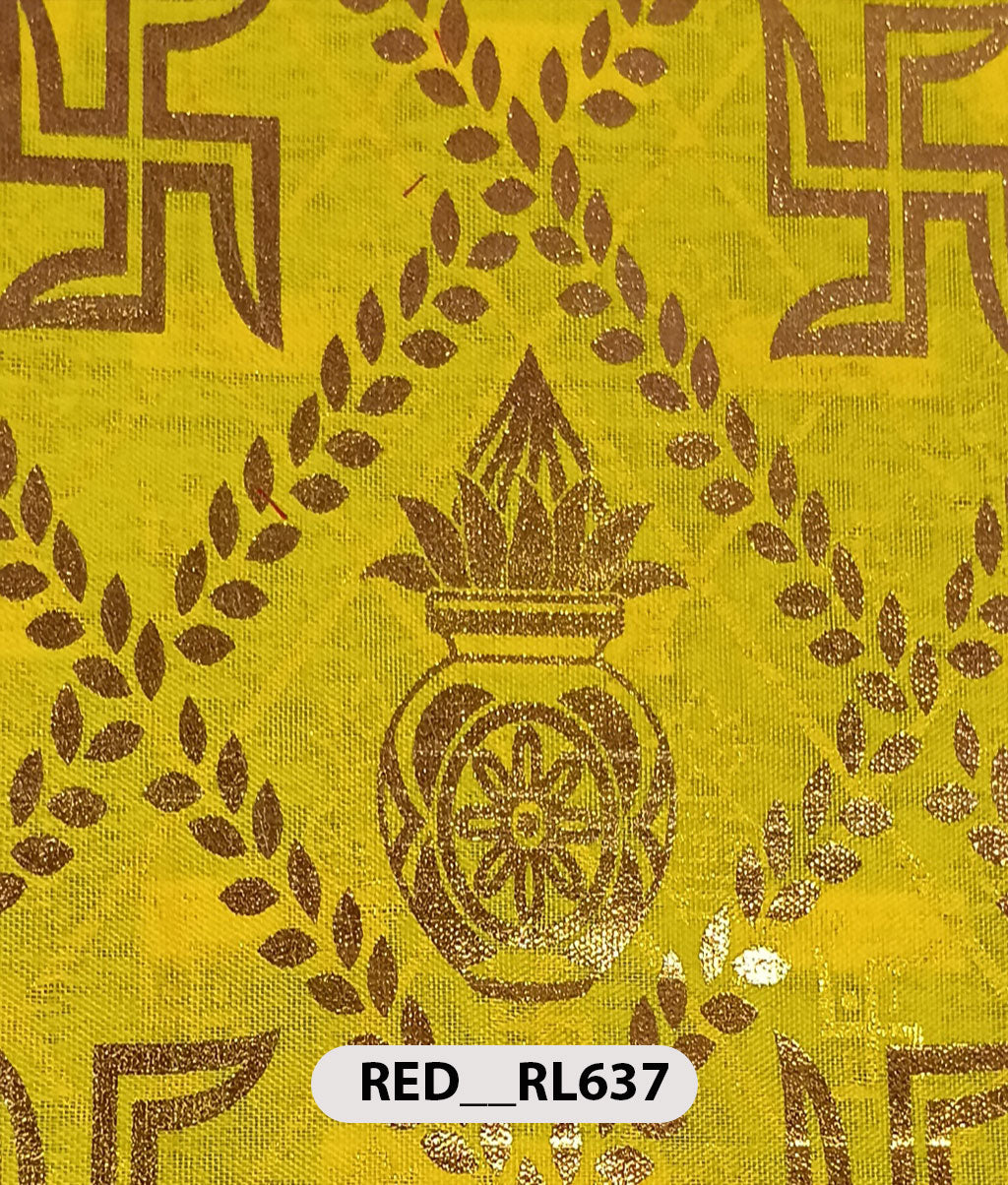 Roto Foil Print & Lycra Foil Print Fabric | Premium Shiny Decorative Fabric for Events & Draping