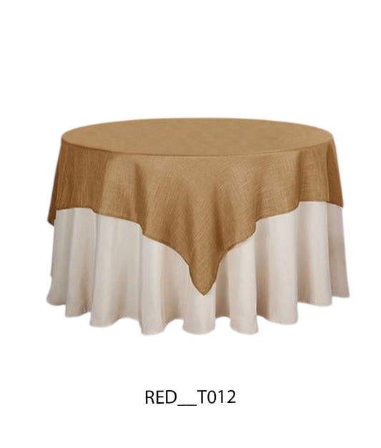 2 Layer Designer Round Table Cover with Overlay – Premium Event Table