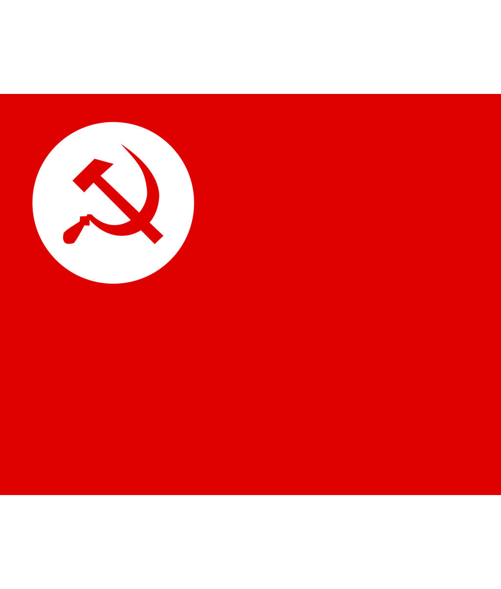 Red Communist Hammer & Sickle Flag (Revolutionary Socialist Style)