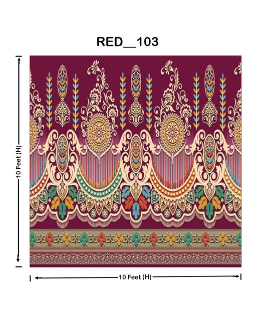 Royal Maroon Ethnic Digital Parda – Model( RED_103)