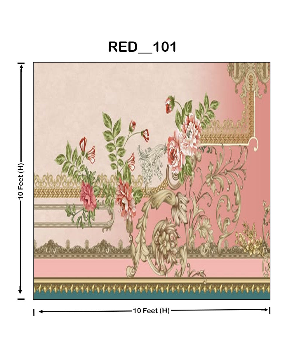 Royal Floral Vintage Digital Parda – Model (RED_101)