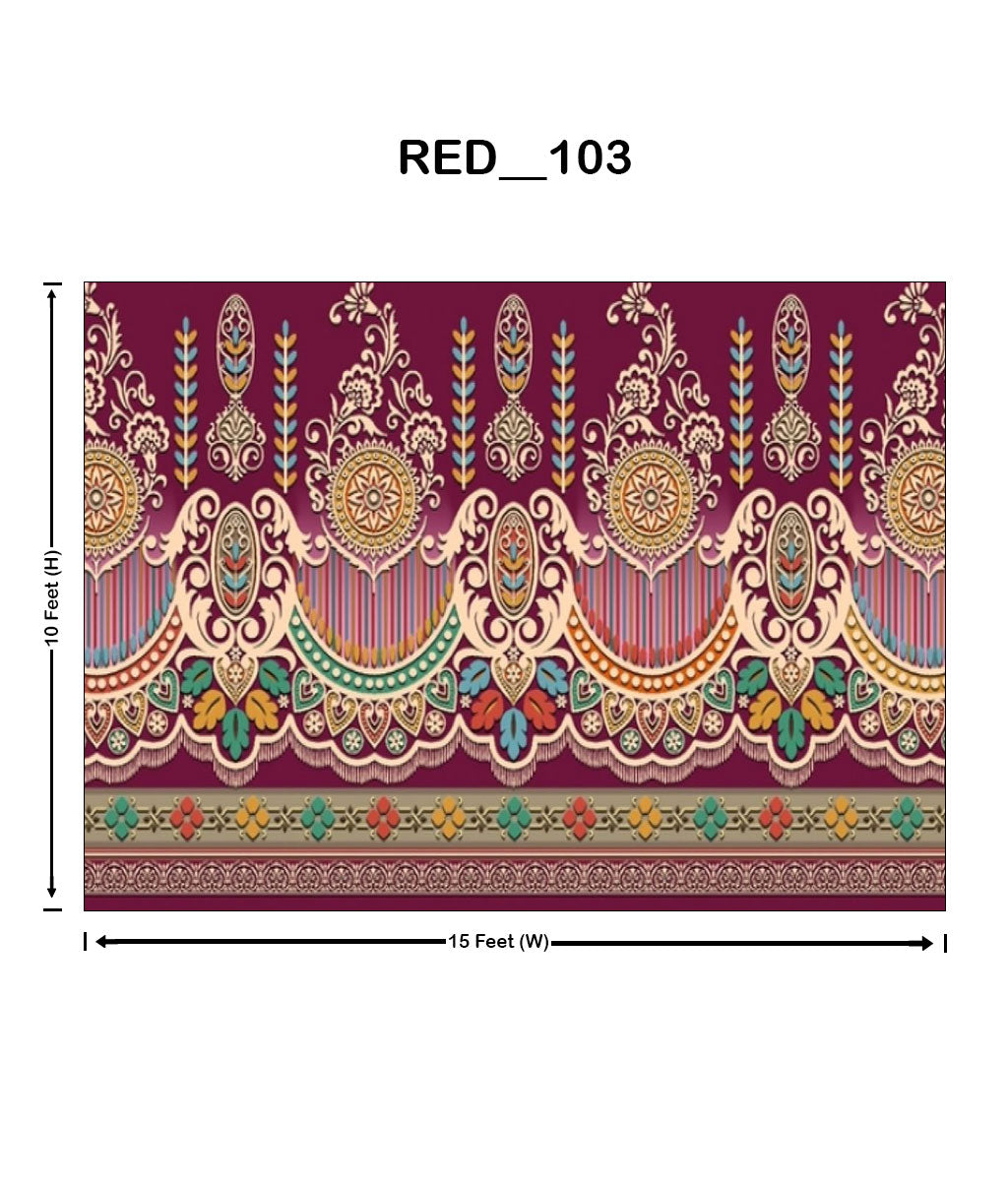 Royal Maroon Ethnic Digital Parda – Model( RED_103)