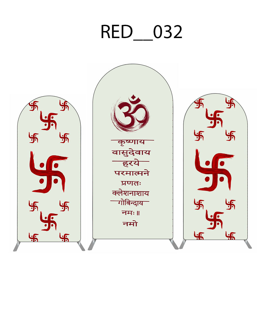 Temple Entry Decor Panel with Swastik Print