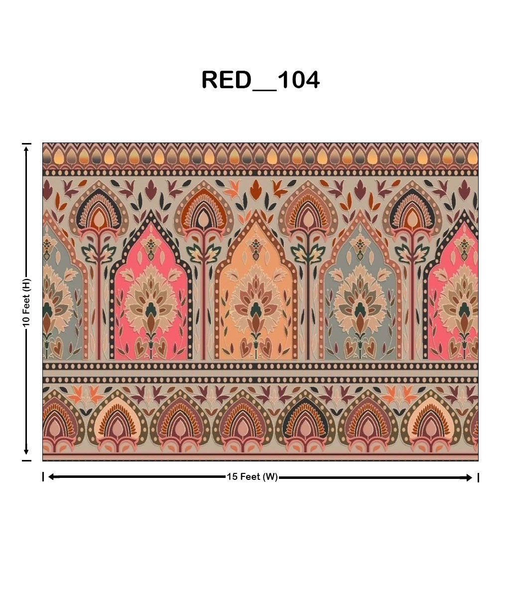 Vintage Ethnic Arch Floral Digital – Model (RED_104)