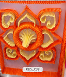 Floral Mandala with Ring Center Ceiling (RED__C38)