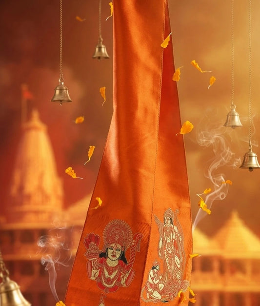 Jai Shree Ram Printed Religious Patka / Devotional Stole (RED__D12)