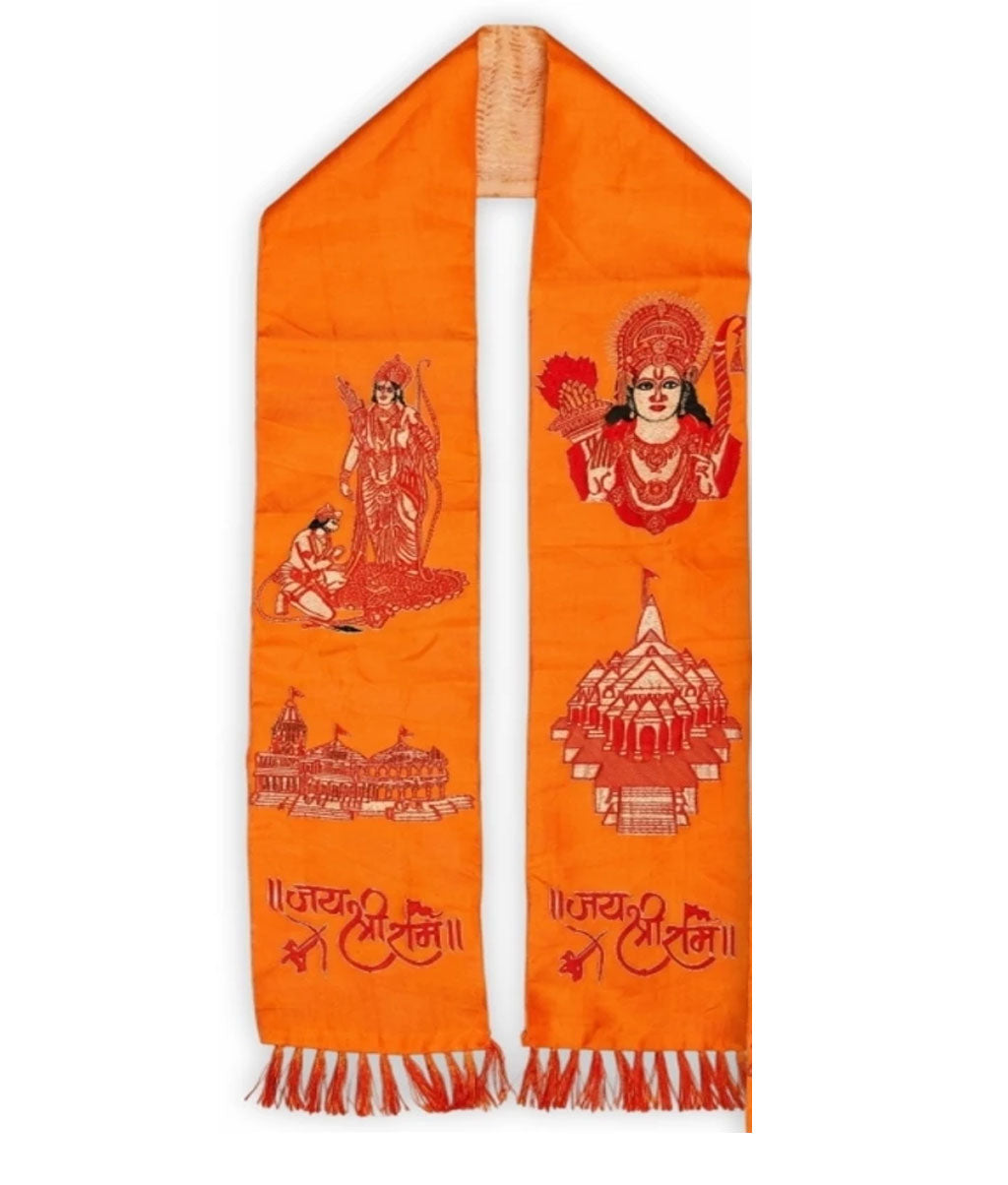 Jai Shree Ram Printed Religious Patka / Devotional Stole (RED__D12)