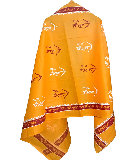 Jai Shree Ram Printed Religious Dupatta / Devotional Shawl (RED__D03)