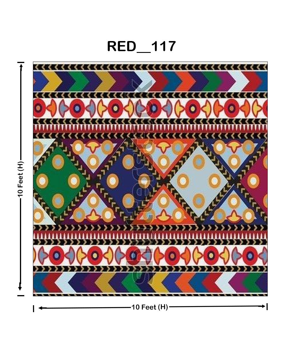 Colorful-Geometric-Printed-Curtain (RED__117) 
